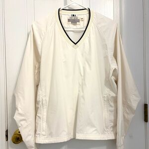 TORY BURCH SPORT White V-Neck Windshirt Windbreaker Pullover Size Small